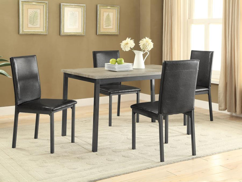 Garza 5-piece Rectangular Dining Table Set Black-zoom-