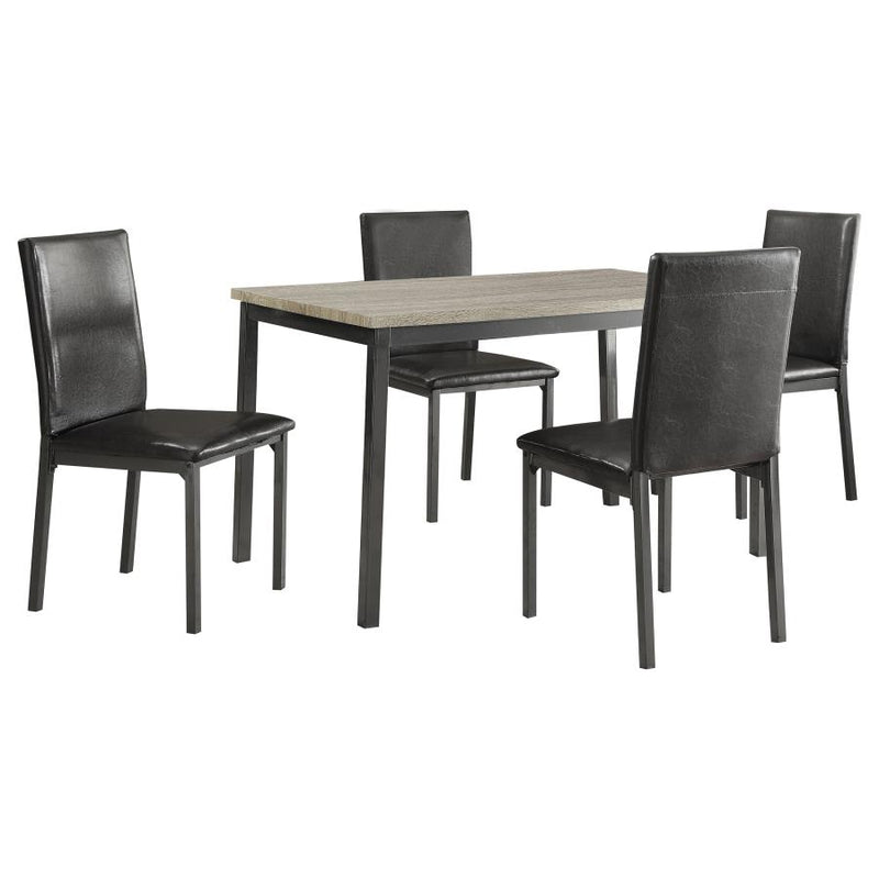 Garza 5-piece Rectangular Dining Table Set Black-zoom-