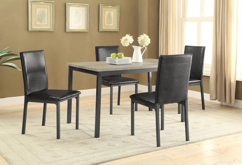 Garza Upholstered Dining Side Chair Black (Set of 2)-zoom-