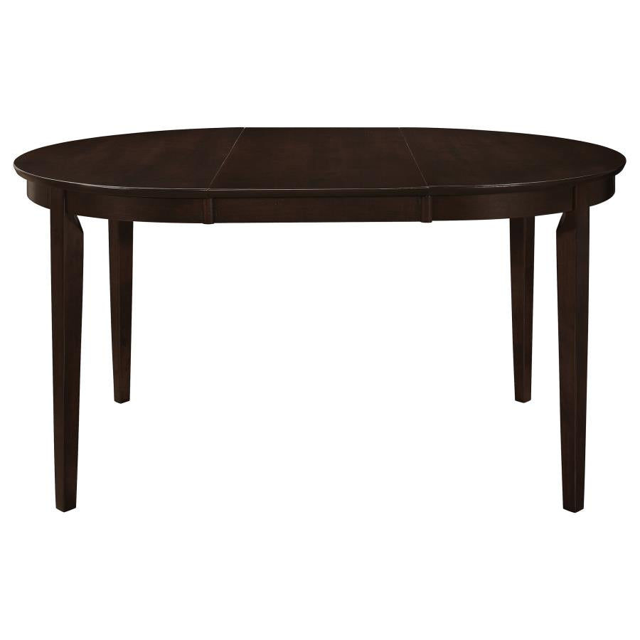 Gabriel Oval Extension Leaf Dining Collection Cappuccino - 5-piece Closed Back