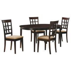 Gabriel Oval Extension Leaf Dining Collection Cappuccino - 5-piece Lattice Back