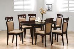 Gabriel Oval Extension Leaf Dining Collection Cappuccino - 7-piece Closed Back