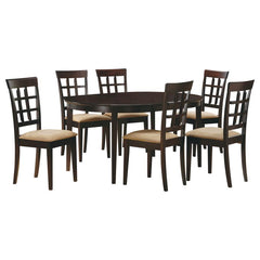 Gabriel Oval Extension Leaf Dining Collection Cappuccino - 7-piece Lattice Back