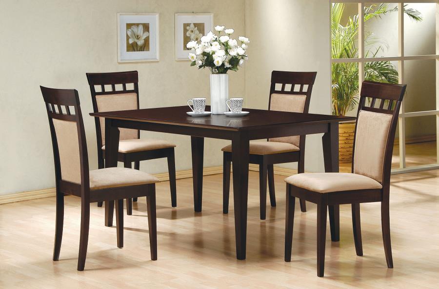 Gabriel Rectangular 59-inch Dining Collection Cappuccino - 5-piece Cushion Back