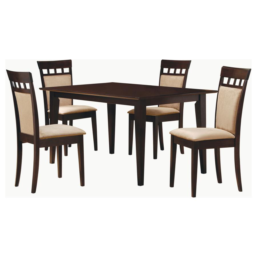 Gabriel Rectangular 59-inch Dining Collection Cappuccino - 5-piece Cushion Back