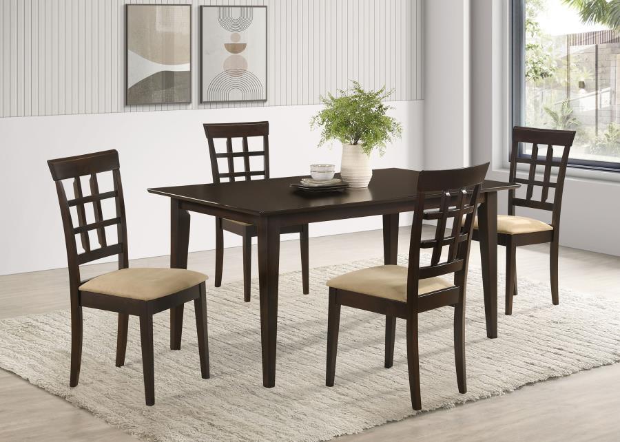 Gabriel Rectangular 59-inch Dining Collection Cappuccino - 5-piece Lattice Back