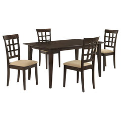 Gabriel Rectangular 59-inch Dining Collection Cappuccino - 5-piece Lattice Back