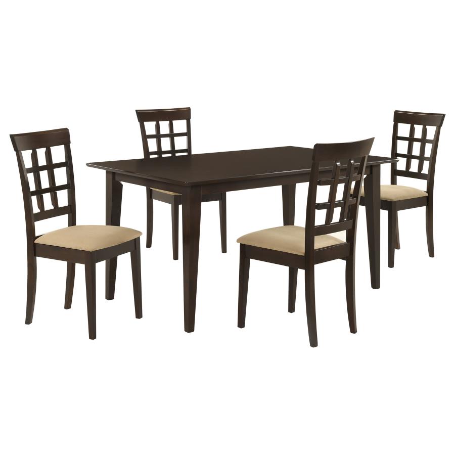 Gabriel Rectangular 59-inch Dining Collection Cappuccino - 5-piece Lattice Back