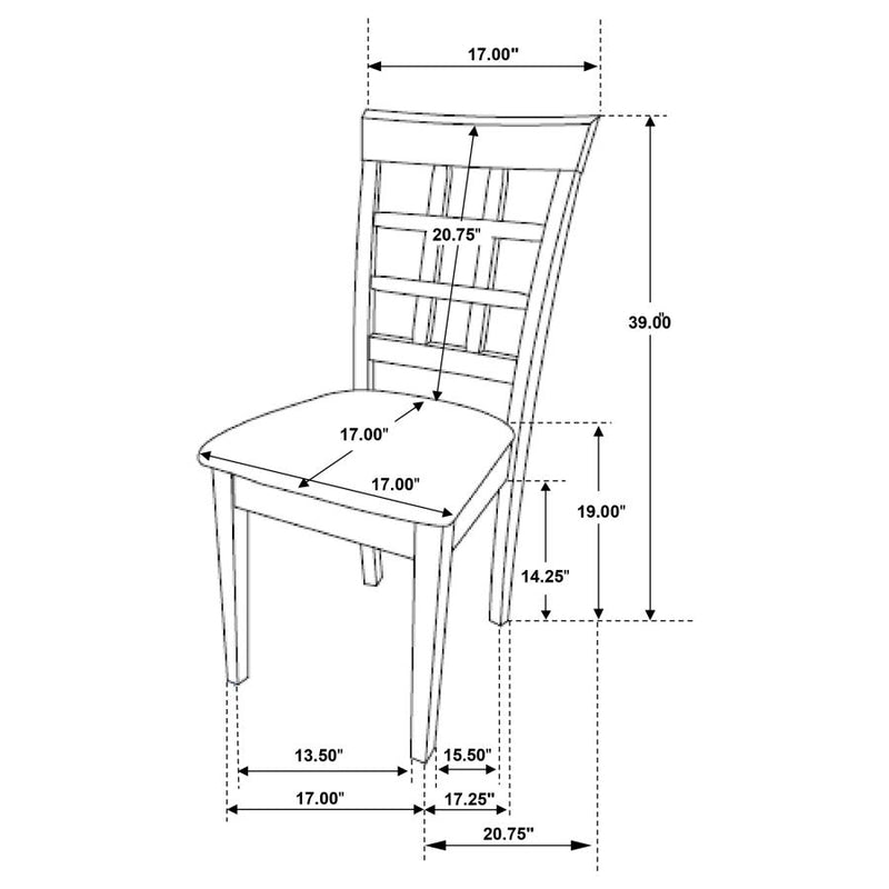 Gabriel 5-piece Rectangular 59-inch Dining Set Cappuccino-zoom-