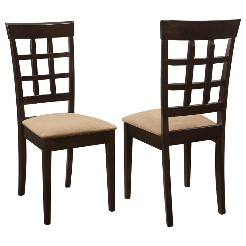 Gabriel Lattice Back Dining Side Chair Cappuccino (Set of 2)-zoom-