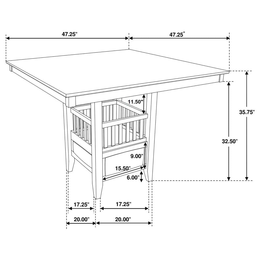 Jaden Square 47-inch Counter Height Dining Table Espresso-15