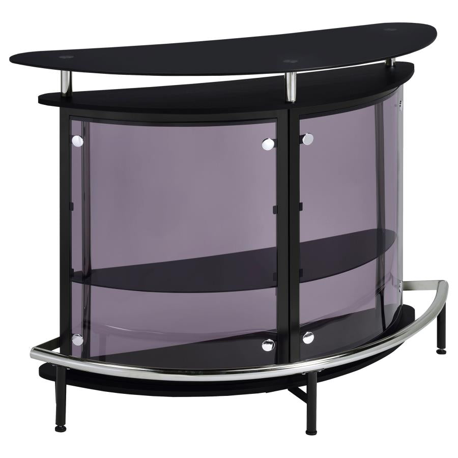 Amarillo Freestanding Glass Top Home Bar Wine Cabinet Black-1