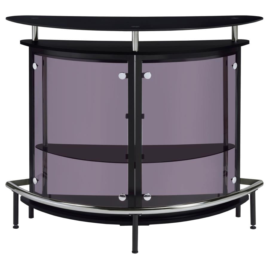 Amarillo Freestanding Glass Top Home Bar Wine Cabinet Black-4