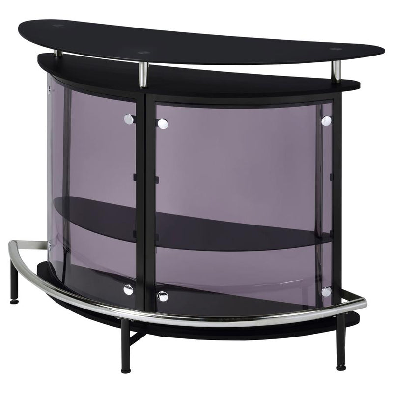 Amarillo Freestanding Glass Top Home Bar Wine Cabinet Black-zoom-