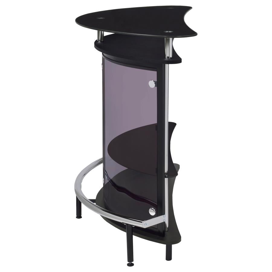 Amarillo Freestanding Glass Top Home Bar Wine Cabinet Black-zoom-6