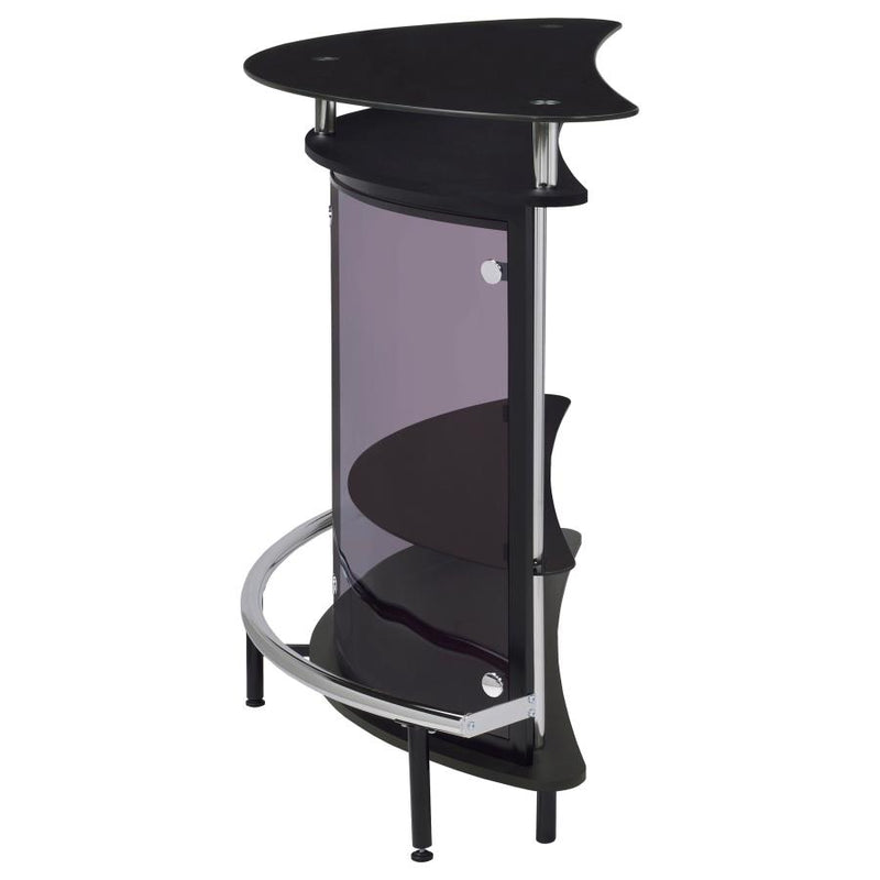 Amarillo Freestanding Glass Top Home Bar Wine Cabinet Black-zoom-
