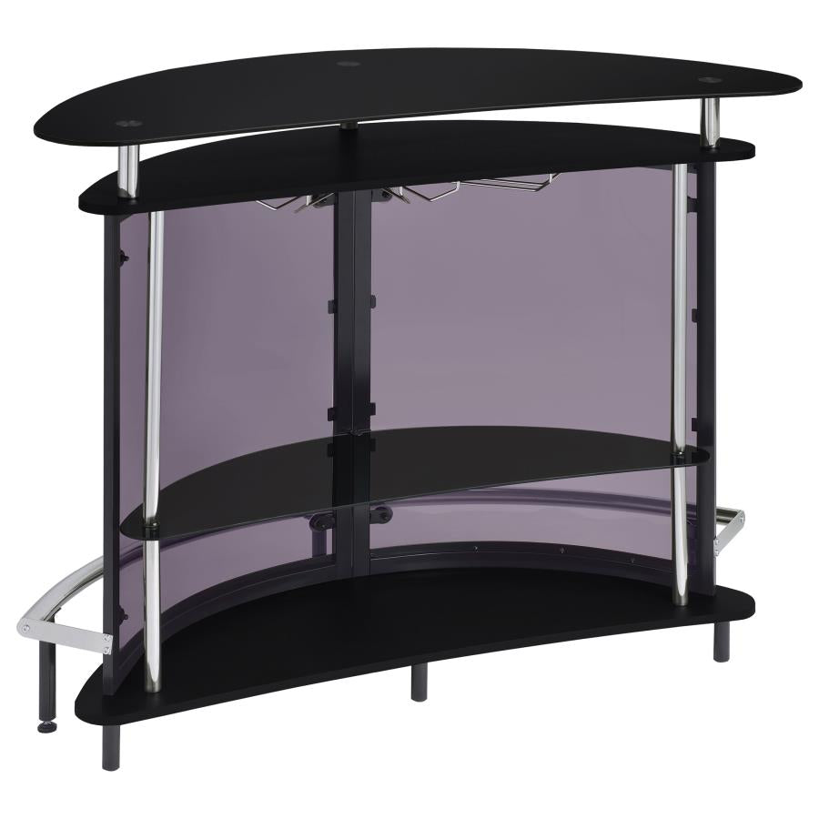 Amarillo Freestanding Glass Top Home Bar Wine Cabinet Black-zoom-7
