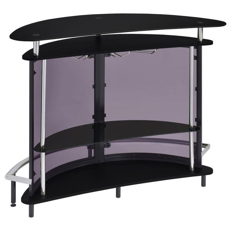 Amarillo Freestanding Glass Top Home Bar Wine Cabinet Black-zoom-