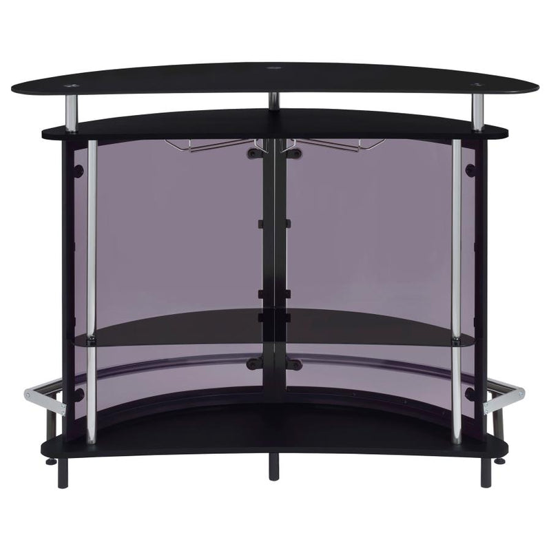 Amarillo Freestanding Glass Top Home Bar Wine Cabinet Black-zoom-