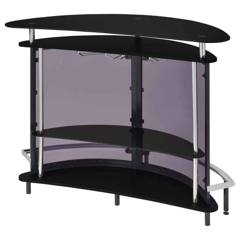 Amarillo Freestanding Glass Top Home Bar Wine Cabinet Black-zoom-