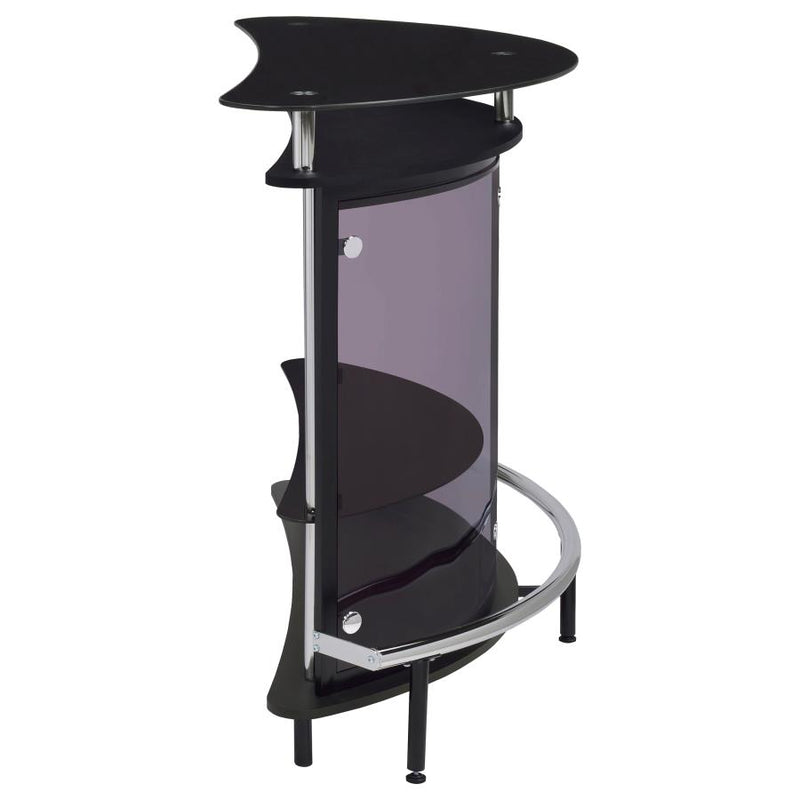 Amarillo Freestanding Glass Top Home Bar Wine Cabinet Black-zoom-