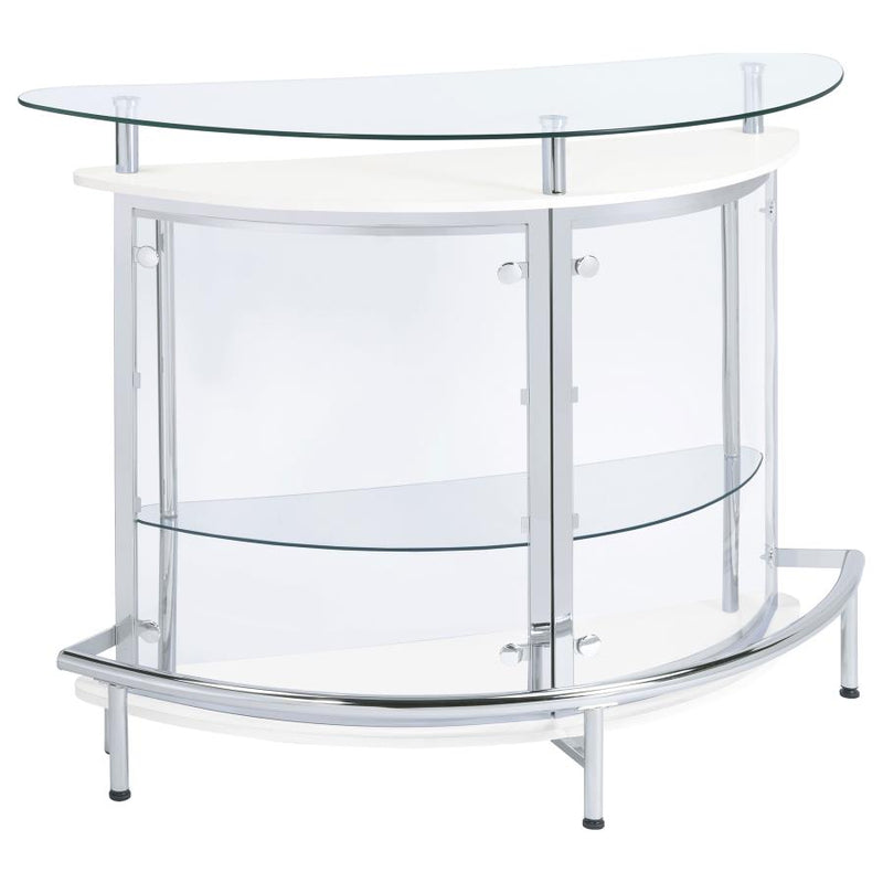 Amarillo Freestanding Glass Top Home Bar Wine Cabinet White-zoom-