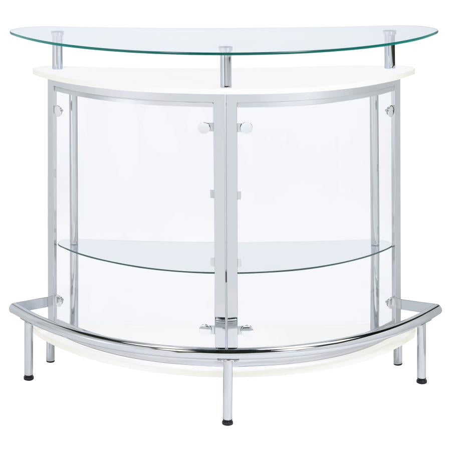Amarillo Freestanding Glass Top Home Bar Wine Cabinet White-4