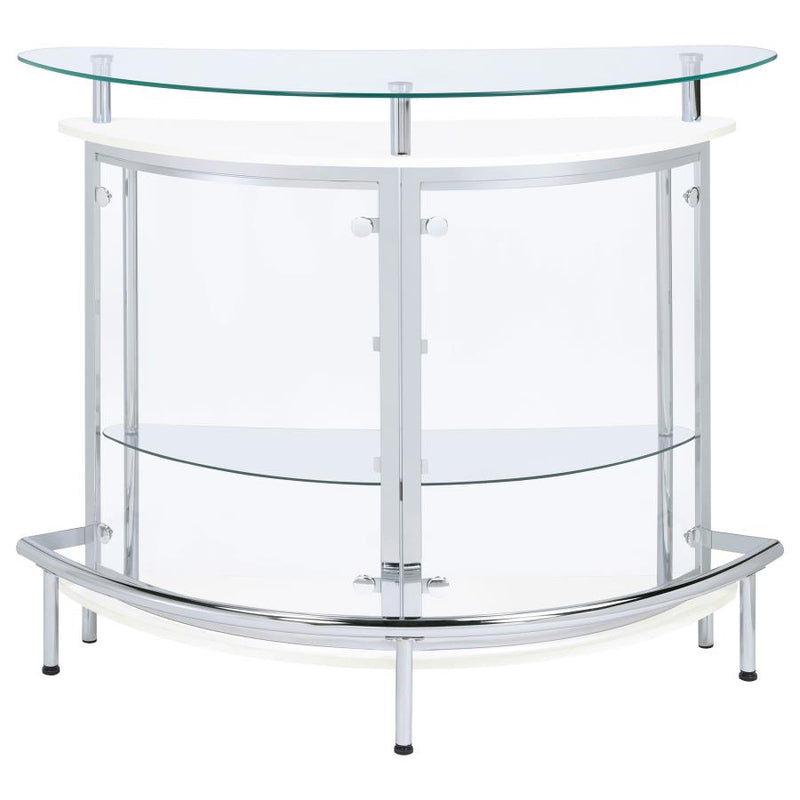 Amarillo Freestanding Glass Top Home Bar Wine Cabinet White-zoom-
