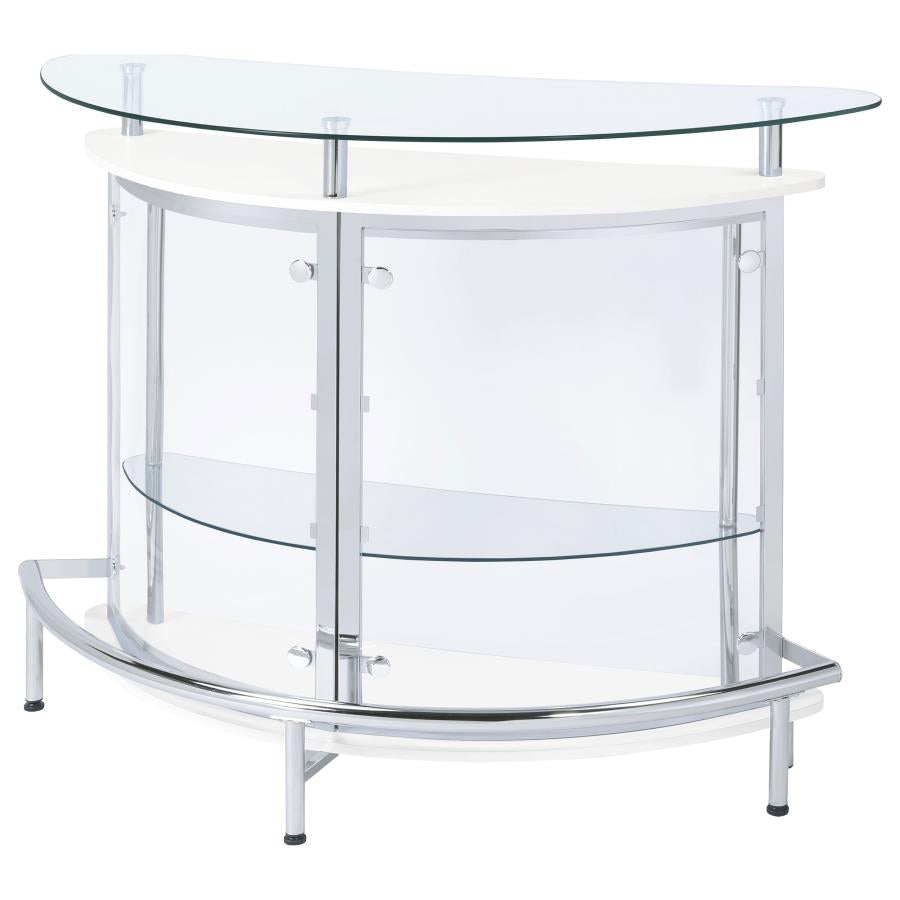 Amarillo Freestanding Glass Top Home Bar Wine Cabinet White-zoom-5
