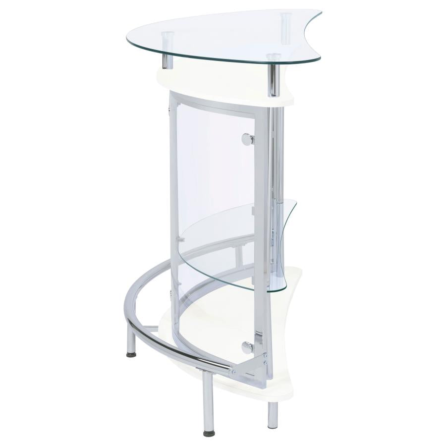 Amarillo Freestanding Glass Top Home Bar Wine Cabinet White-zoom-6
