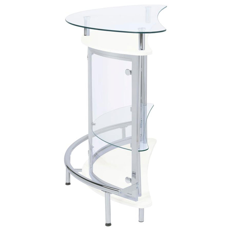 Amarillo Freestanding Glass Top Home Bar Wine Cabinet White-zoom-