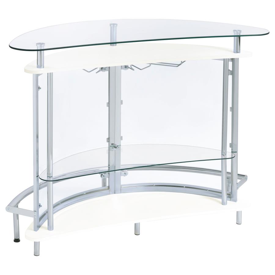 Amarillo Freestanding Glass Top Home Bar Wine Cabinet White-zoom-7