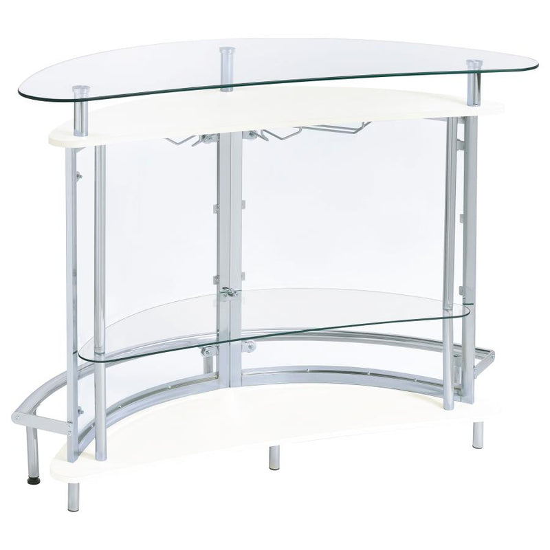 Amarillo Freestanding Glass Top Home Bar Wine Cabinet White-zoom-