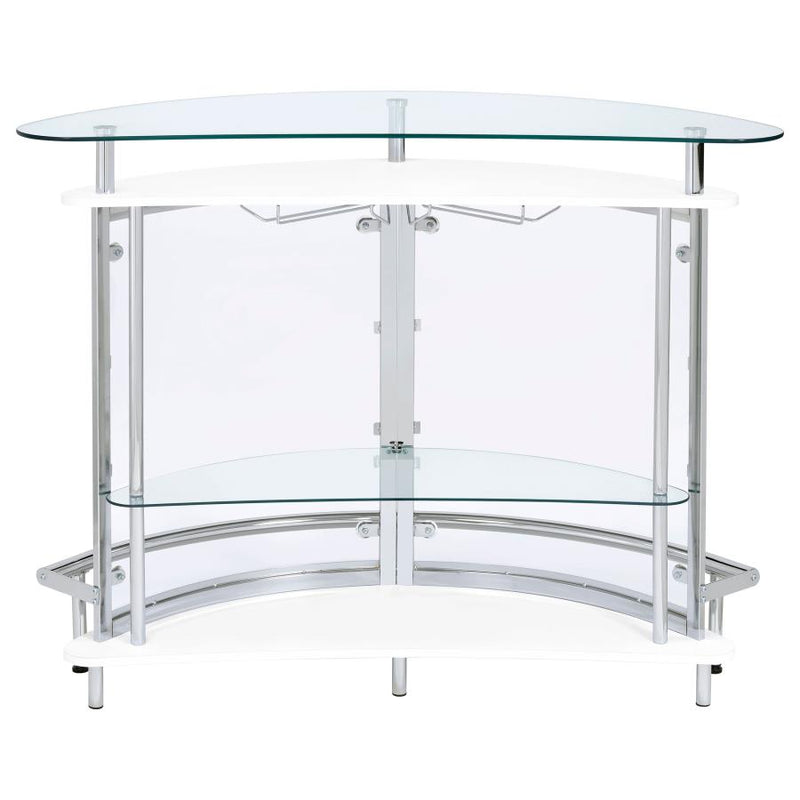 Amarillo Freestanding Glass Top Home Bar Wine Cabinet White-zoom-