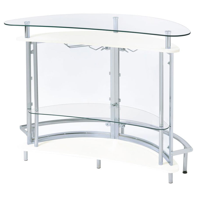 Amarillo Freestanding Glass Top Home Bar Wine Cabinet White-zoom-