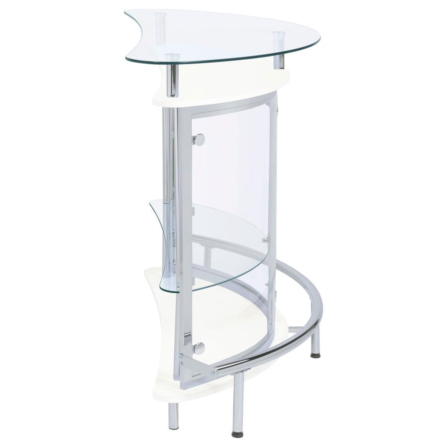 Amarillo Freestanding Glass Top Home Bar Wine Cabinet White-zoom-10