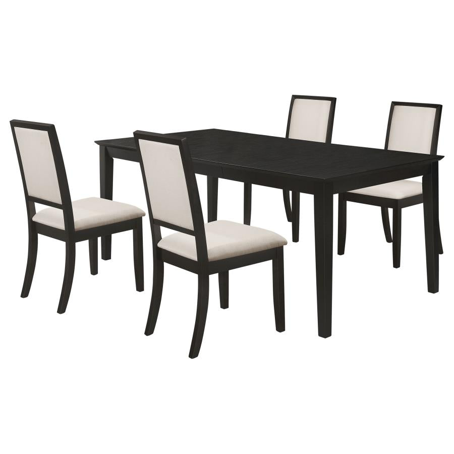 Louise 5-piece Rectangular Extension Leaf Dining Set Black-zoom-2