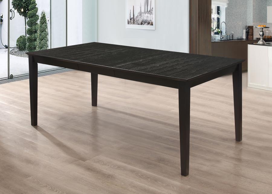 Louise Rectangular 78-inch Extension Leaf Dining Table Black-zoom-2