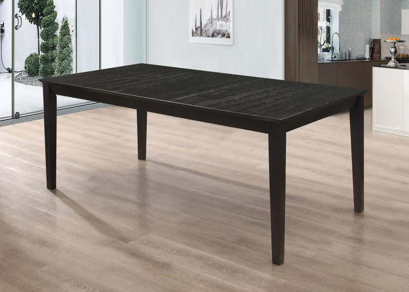 Louise Rectangular 78-inch Extension Leaf Dining Table Black-zoom-