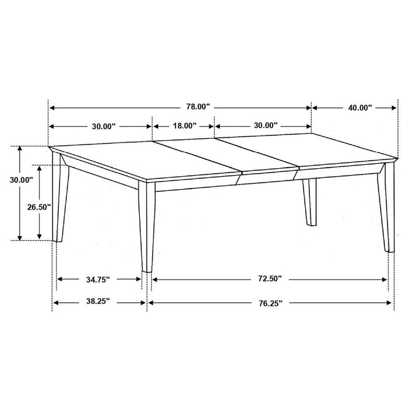 Louise Rectangular 78-inch Extension Leaf Dining Table Black-zoom-