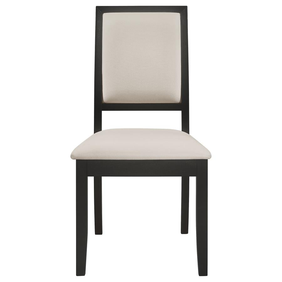 Louise Upholstered Wood Dining Side Chair Black (Set of 2)-zoom-4