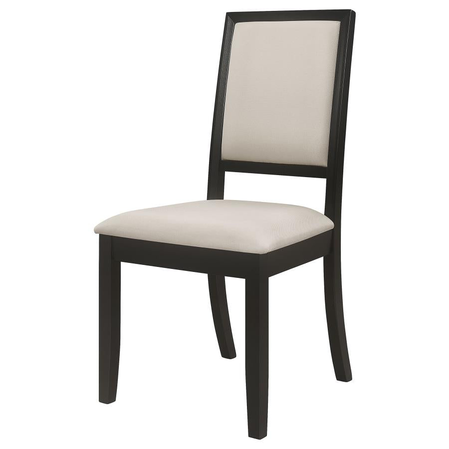 Louise Upholstered Wood Dining Side Chair Black (Set of 2)-5
