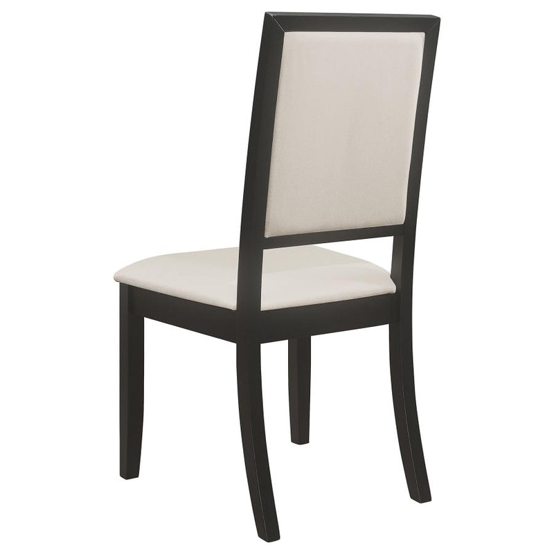 Louise Upholstered Wood Dining Side Chair Black (Set of 2)-zoom-