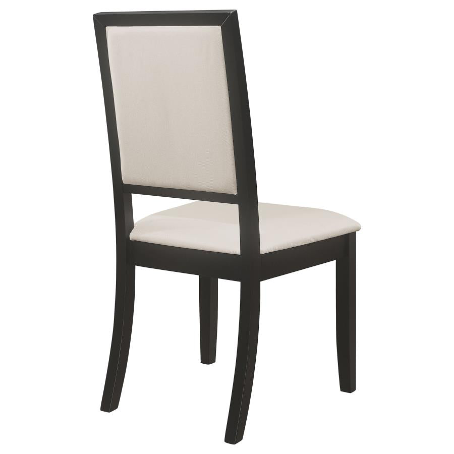 Louise Upholstered Wood Dining Side Chair Black (Set of 2)-8