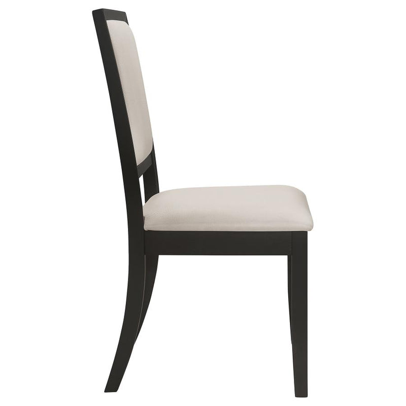 Louise Upholstered Wood Dining Side Chair Black (Set of 2)-zoom-
