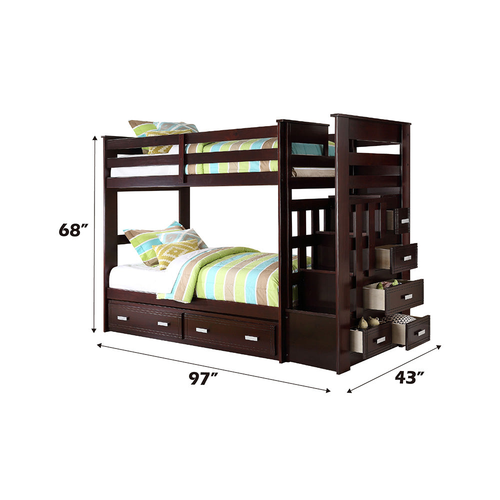 ACME Allentown Bunk Bed with Trundle – side view – Lusso Furniture Miami