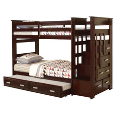 ACME Allentown Bunk Bed with Trundle – angle view – Lusso Furniture Miami