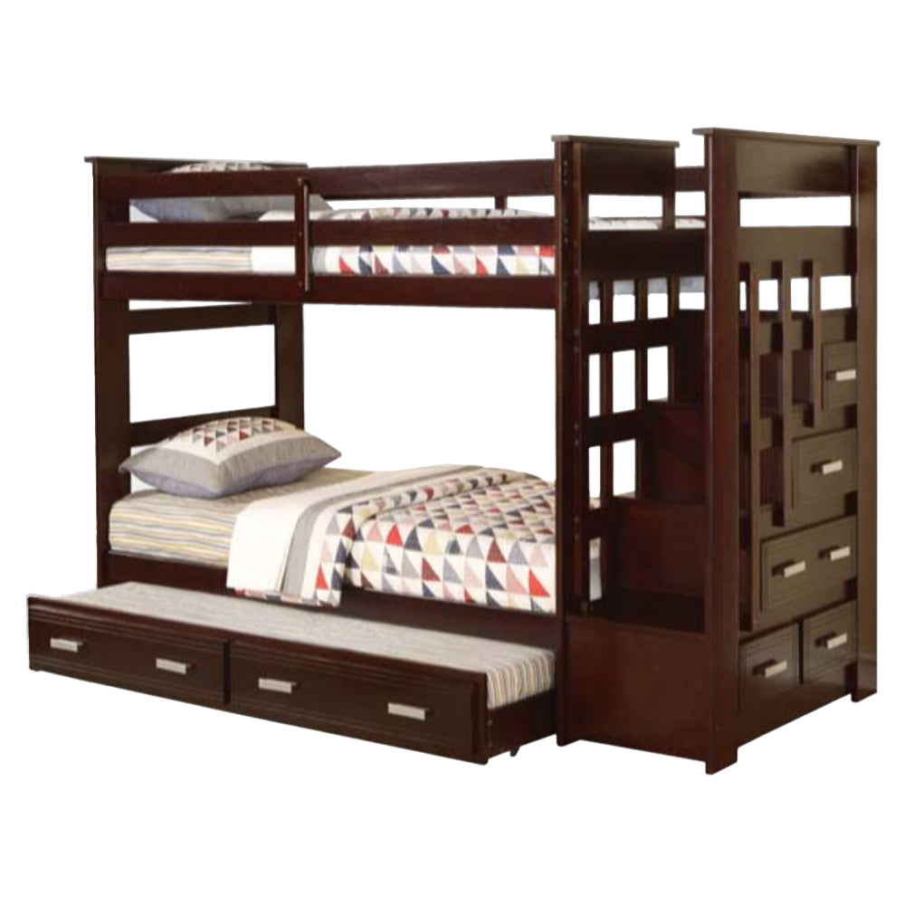 ACME Allentown Bunk Bed with Trundle – angle view – Lusso Furniture Miami