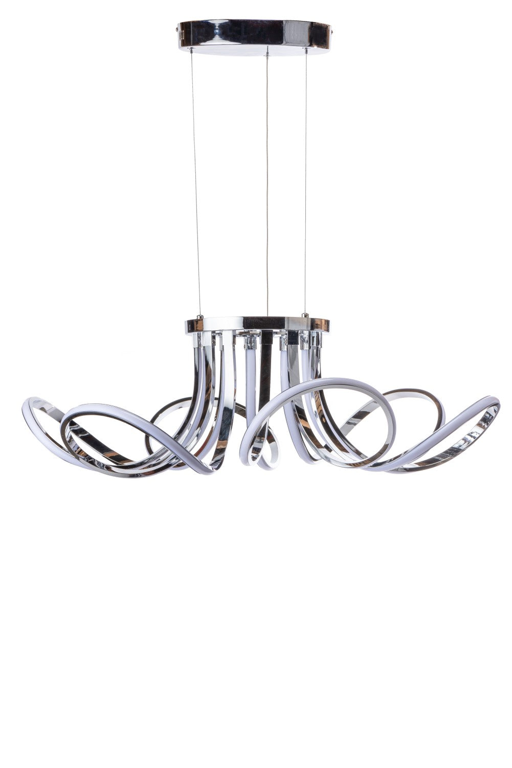 6 Petal Flower LED Strip Chandelier // Chrome and Dimmable with Smart Dimmer Included-zoom-1