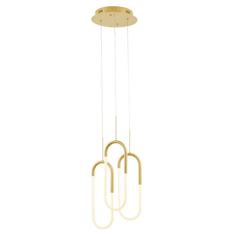 LED Three Clips Chandelier // Sandy Gold with Smart Dimmer Included-zoom-